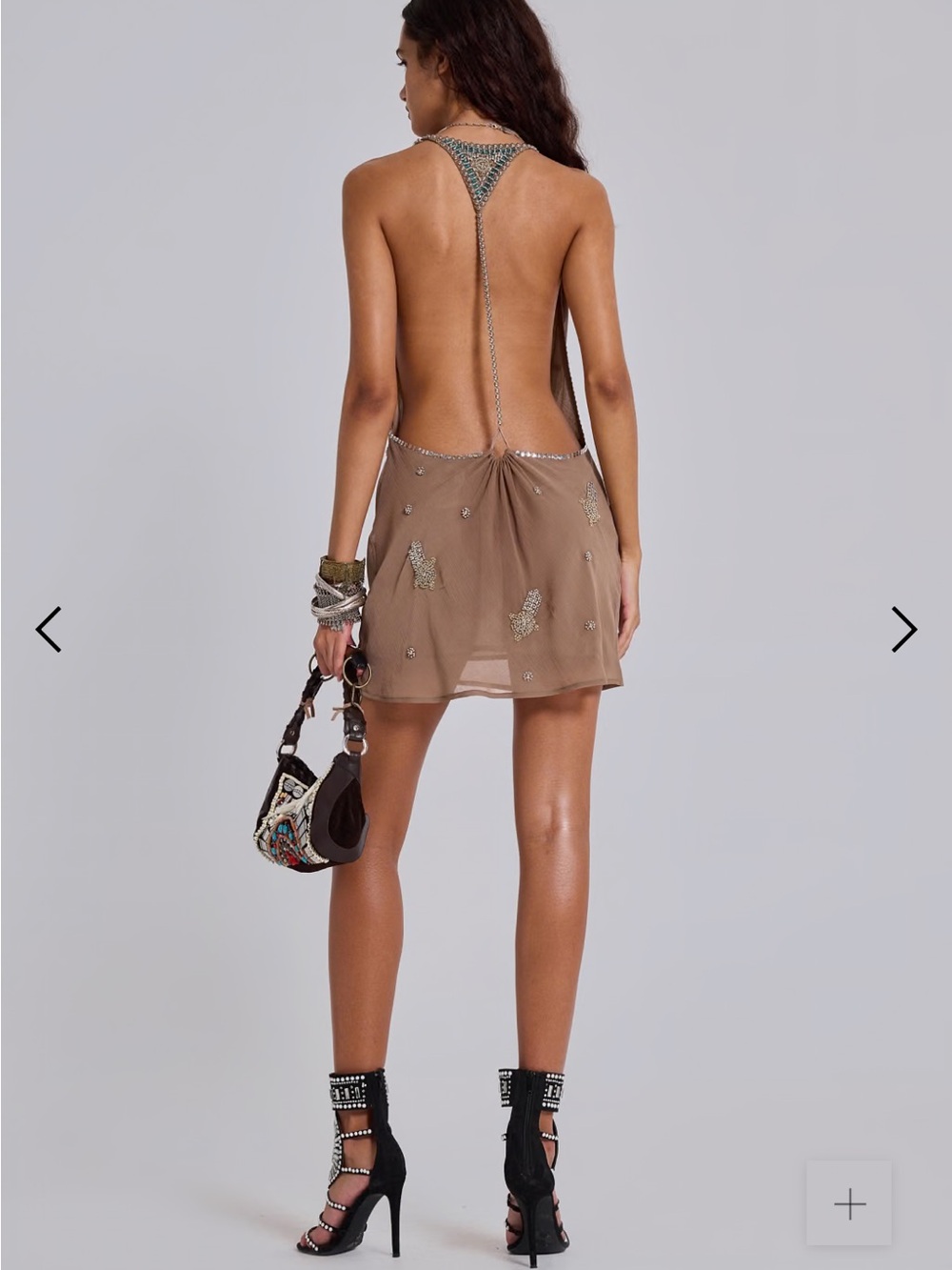 Jaded London Doure Embellished Backless Mini Dress US 6 NWT Embellished Studded - Picture 3 of 15